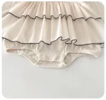 [66-90cm] リボン付き ワンピース風 ロンパース - Image 10