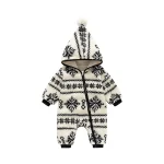 [59-90cm] フード付き 雪柄 オールインワン - Image 4