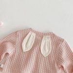 [73-120cm]カーディガンORワンピース リボン付き クリーム ローズ ベビー服 - Image 4