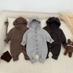 [66-100cm] 熊デザイン フード付き オールインワン - Image 7