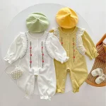 [66-100cm]オールインワン 花柄 刺繍 おしゃれ ベビー服 - Image 6