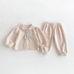 [73-110cm]ネクタイワッフル セットアップ - Image 2