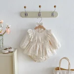 [66-90cm] フリルレース襟 ロンパース