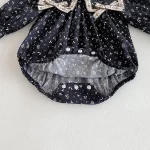 [66-140cm] リボン 小花柄 ロンパース or ワンピース - Image 8