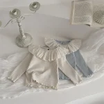 [73-100cm] 丸襟リブ セットアップ - Image 2