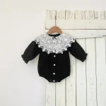 [66-90cm] レース襟 ロンパース