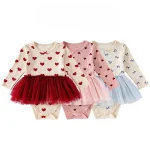 [66-90cm] フハート柄 ロンパース - Image 5