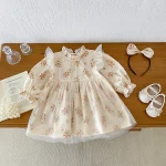 [66-120cm]ロンパース OR ワンピース 肩フリル レース風 - Image 6