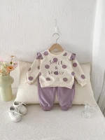 [73-110cm]セットアップ 肩フリル ドット おしゃれ 女の子 - Image 6