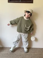 [80-150cm] ポケット付き クールネック トップス - Image 5