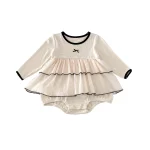 [66-90cm] リボン付き ワンピース風 ロンパース - Image 11