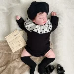 [66-90cm] フラワー襟 ロンパース - Image 6