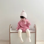 [66-90cm] ハート刺しゅう ロンパース - Image 15