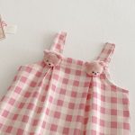[73-100cm]サロペットOR長袖Tシャツ 可愛い ピンク チェック おしゃれ - Image 3