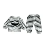 [66-100cm]セットアップ 笑顔 ボーダー カジュアル 子供服 - Image 5