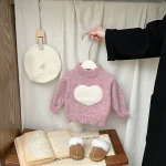 [73-110cm] ハート クールネック セーター - Image 8