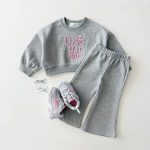 [73-120cm]ベビー 女の子 英字刺繍 セットアップ 可愛い - Image 3