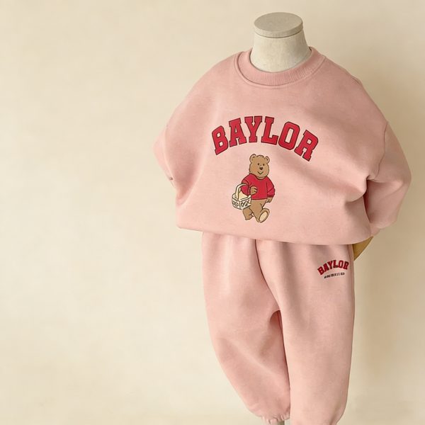 [66-110cm]ベビー セットアップ くま柄 トレーナー 上下セット おしゃれ 人気