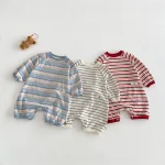 [66-90cm]ロンパース オールインワン ボーダー ベビー服 - Image 6