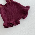 [66-100cm] フリル ニット サロペット - Image 4