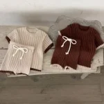 [66-90cm] ニット リブ セットアップ