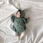 [66-100cm] スクエアフリル襟ORシンプル ロンパース - Image 8