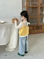 [90-140cm] イエローキャミORデニム パンツ ORベージュ トップス - Image 10