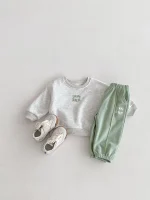 [80-120cm]セットアップ 英字柄 カジュアル 合わせやすい 二点セット - Image 7