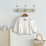 [73-120cm]Tシャツ 韓国風 小花柄 リボン 可愛い トップス - Image 8