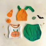 [73-100cm]帽子付き ハロウィーンかぼちゃ 3点セット - Image 5