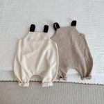 [66-90cm]サロペット 無地 ポケット付き 定番 シンプル - Image 3