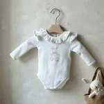 [66-90cm]ロンパース フリル襟 ウサギ柄 肌触り良い 可愛い ベビー服 - Image 6