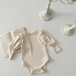 [66-90cm] パフスリーブノーカラー ロンパース    LB5493 - Image 17