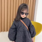 [90-140cm] フラワーキルティング ロング コート - Image 4