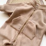 [66-90cm] ファスナー付きフリース素材 ロンパース