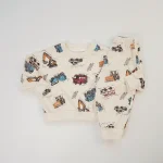 [80-130cm] 車プリント カジュアル セットアップ - Image 5