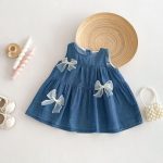 [73-120cm]デニムワンピース 蝶結び付き おしゃれ 可愛い - Image 7