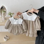 [66-130cm] スクエア襟 ワンピース or  ロンパース - Image 4