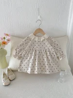 [73-110cm]ワンピースレース襟 ドットリボン おしゃれ - Image 7