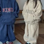 [80-150cm] 英字柄 フリース セットアップ