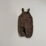 [73-100cm] 韓国風 フリース サロペット - Image 2