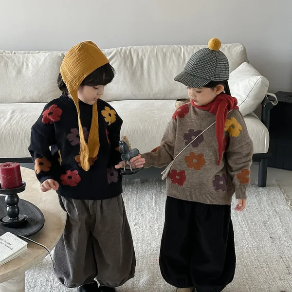 [80-140cm] 花柄 セーター