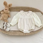 [66-90cm] ノーカラーコーデュロイ ロンパース - Image 11