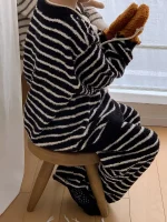 [90-150cm] ボアボーダー ルームウエア セットアップ - Image 7