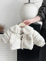 [66-100cm] ボア襟 花柄 アウター - Image 6