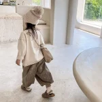 [73-120cm]カジュアルパンツ 韓国風 ドットコーデュロイ ボトムス - Image 2