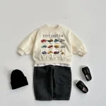 [80-130cm] 車プリント オーバー  トレーナー - Image 3