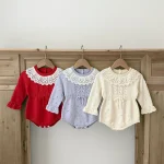 [66-90cm] レース襟 ロンパース - Image 2