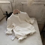 [66-90cm] ワッフル ロンパース - Image 3