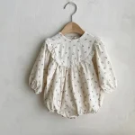 [66-90cm] 花柄 ナチュラル ロンパース - Image 3